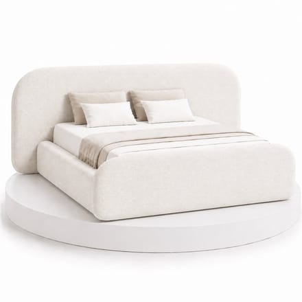 Japandi Bed Kanso - 200x220 Compleet - Boxspring met opbergruimte - Off-white - BalBedden