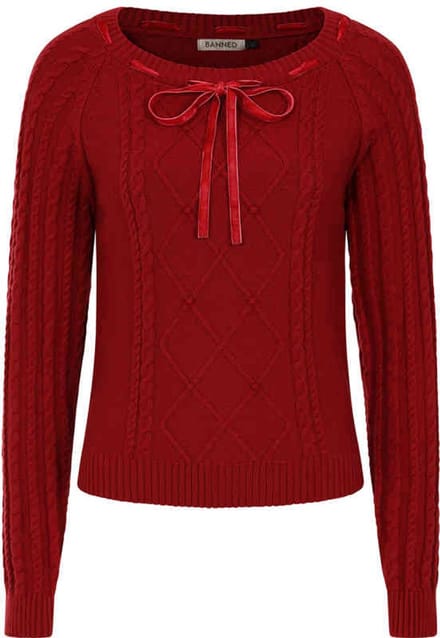 Banned - Mona Gebreide trui - S - Rood
