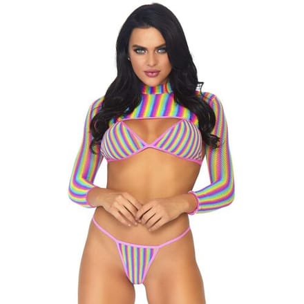 Leg Avenue - Regenboog Top, String & Crop Top