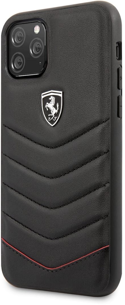 iPhone 11 Pro Backcase hoesje - Ferrari - Effen Zwart - Leer