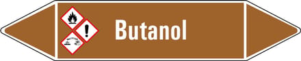 Butanol leidingmarkering op vel 252 x 52 mm - 3 per vel