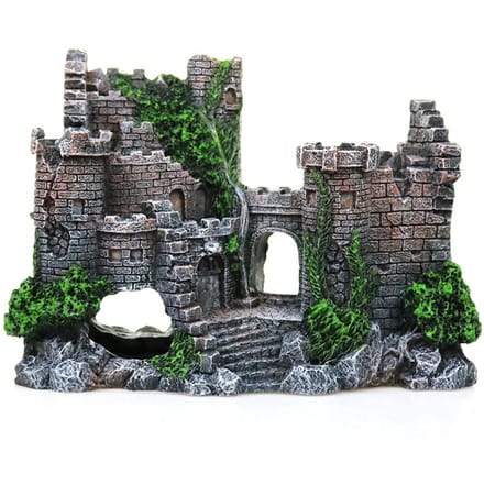 Hars Aquarium Oud Kasteel Decoratie Aquarium Tank Cavern Architectuur Decoratie Layout en gray