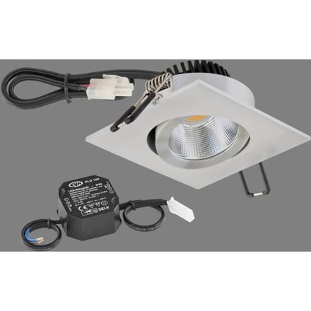 EVN PC20 inbouw hoekig fasedimmer 3000K aluminium