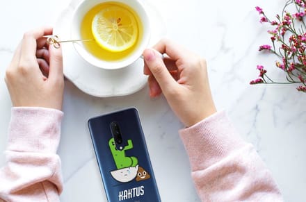 Back Cover voor OnePlus 7 Pro Telefoonhoesje met Naam Cactus Poo