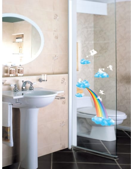 Regenboog en engel zelfklevende muurstickers
