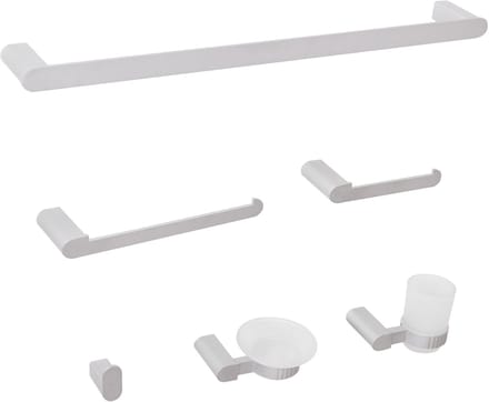 PARACAS - 6-delige badkamer hardware set - Zilver - Aluminium