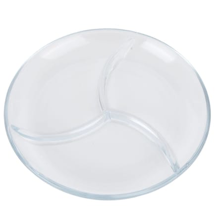 Assiette Repas Divisée Assiette en Verre Trempé Assiette Réutilisable pour Snacks Vaisselle Légère pour Gâteaux Fruits white