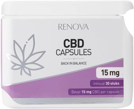 Renova CBD capsules 10% - 15mg CBD - cannabidiol - hennep - THC-vrij