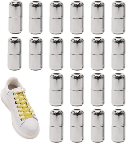 Veters 20 stuks - zilver - snelsluiting - elastisch zonder strikken - ShopVlot