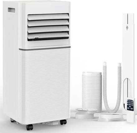 Mobiele Airco 10000 BTU – 4-in-1 Airconditioner – 48 dB – 75° Oscillatie – 24-uurs Timer – Wit