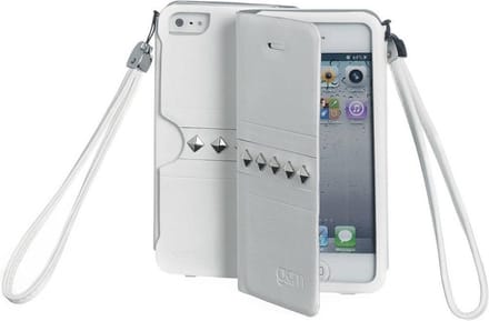 Celly GLAMme Booklet Agenda Studs Flip Book case iPhone 5 5s Wit hoesje
