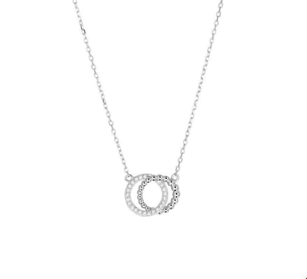 Zilver Gerhodineerde Collier rondjes zirkonia 1 1329248