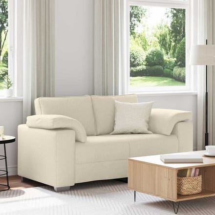 vidaXL - 2-Zits - Sofa - Beige - 160 - cm - Linnenmix - Stoffen