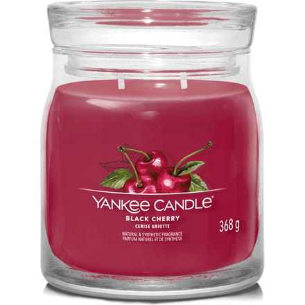 Yankee Candle - Black Cherry Medium Geurkaars - 50 branduren - 2 lonten