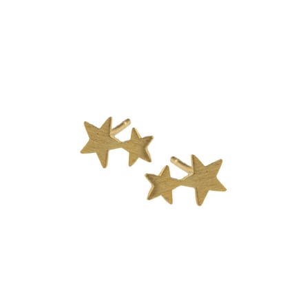 Lauren Sterk Amsterdam - oorbellen dubbele ster mini - verguld - extra coating
