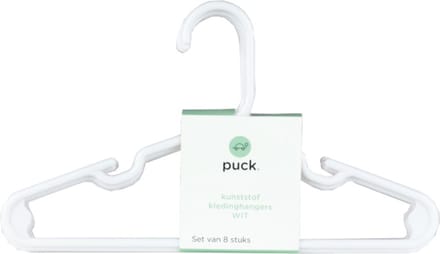 Puck Kledinghanger - 8 Stuks - Wit