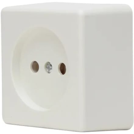 Baseline Opbouwstopcontact Ongeaard 1-polig Wit Ip20