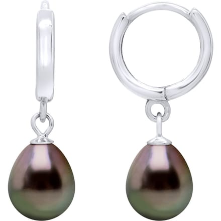 Oorbellen Creolen Echte Gecultiveerde Tahiti Parel 8-9 mm