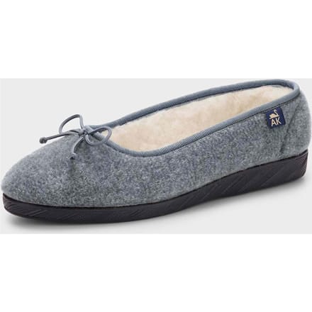 Pantoffels met scheerwol - grijs - Gr. 41 van Goldner Fashion