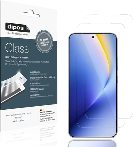 dipos – 2x Pantserfolie geschikt voor Honor Win Turbo | 9H Screenprotector