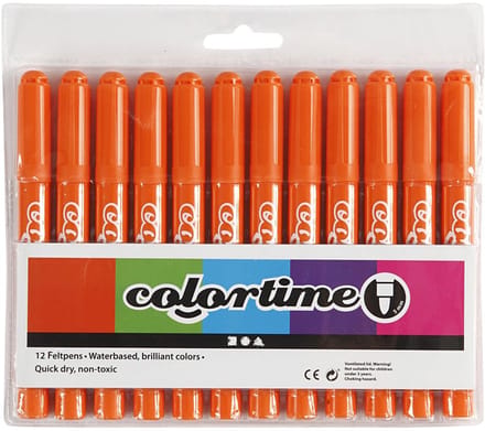 Colortime stift, 5 mm lijn, oranje, 12 stuks