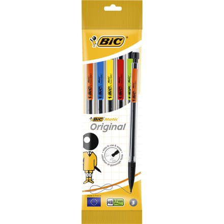 Vulpotlood Bic Matic Original HB 0.7mm assorti zak à 5 stuks