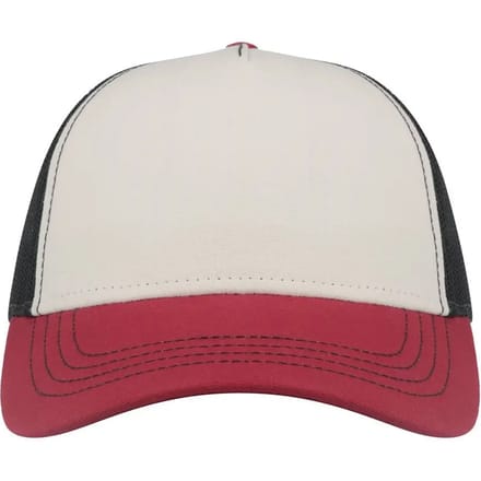 Atlantis Headwear Rapper Canvas Cap Recycled AT426 - White/Burgundy/Black - One size