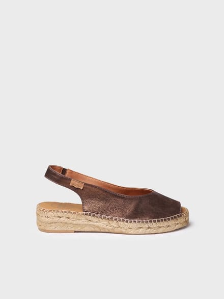 Dames espadrille met open neus van glanzend leer | ERICA-AS