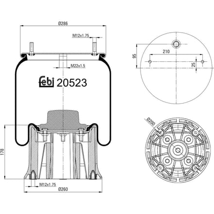 Veerbalg, luchtvering FEBI BILSTEIN 20523