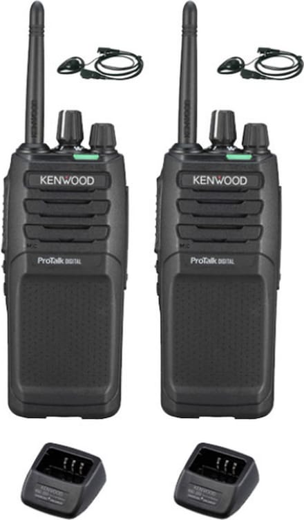 Set van 2 Kenwood TK-3701D met d-shape oortje en tafellader