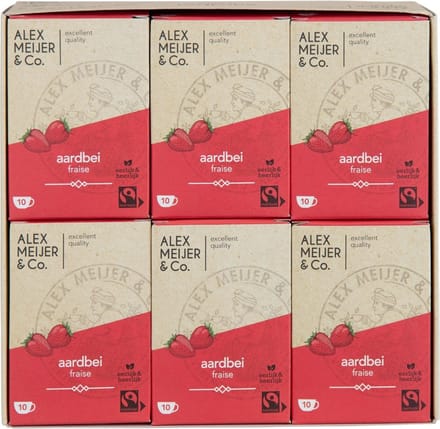 Alex Meijer - Aardbeien Thee FT - 6 pakken x 10 stuks x 1,5 gram