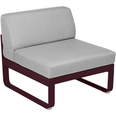Fermob BELLEVIE Zitbank Module Midden - B9 zwarte kers - 79 Flanelgrijs