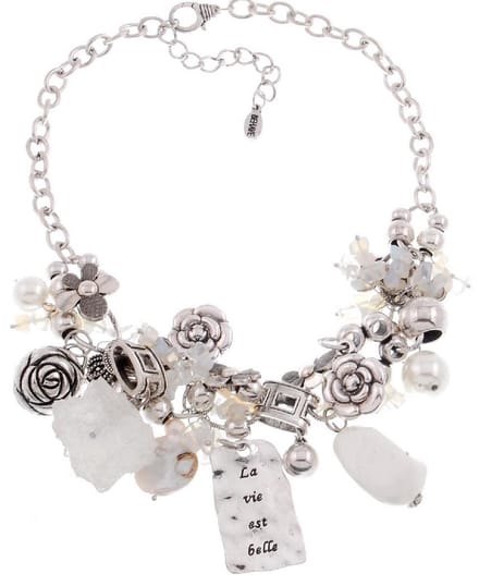Behave Ketting met grote stenen en bloemen