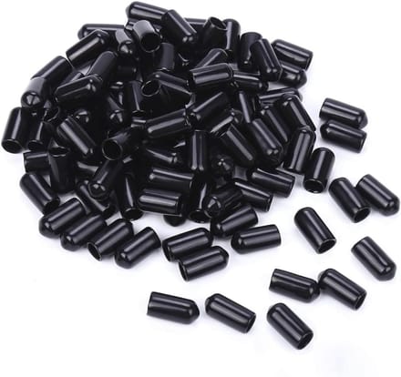 Rubberen eindkappen voor schroefdoppen en stangen - 50 stuks, 6 mm