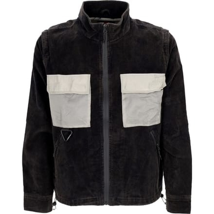 Rond corduroy jack voor heren, gewassen zwart