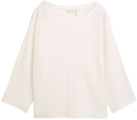 Tom Tailor - Losse gebreide trui - Maat XXL - Whisper White