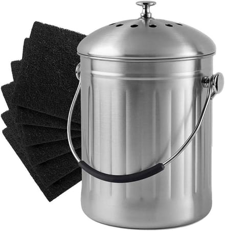Compost containerfilter 6 stuks - actieve koolfilterset keuken - geactiveerd koolstoffilter - bio-afvalemmer en composteremmer - vierkant - milieuvriendelijk