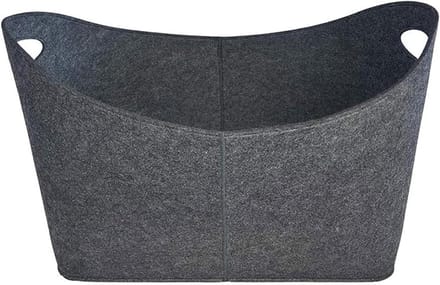 Houtmand Grote - Opbergtas - Haardhout Opslag - Extra Dik Vilt - 54 cm - Zwart