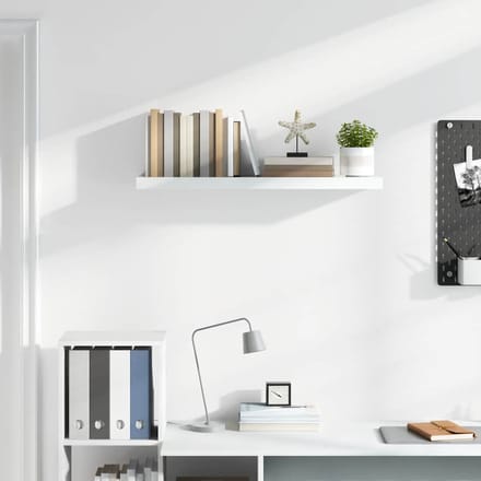 vidaXL - Wandschap - zwevend - 90x23,5x3,8 - cm - MDF - hoogglans - wit