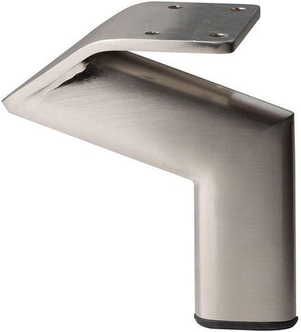 Stalen meubelpoot rvs look design 11,5 bij 2 cm en hoogte 12 cm - Set van 4 stuks