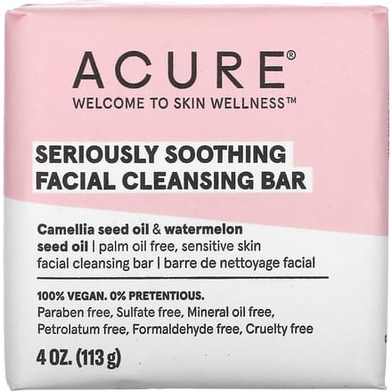 ACURE, Seriously Soothing Facial Cleansing Bar, 4 oz (113 g) white