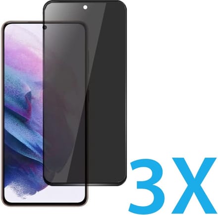 Screenprotector Geschikt Voor: Samsung Galaxy S24 Plus - Privacy Full Screenprotector 3x - screen protector - volledige glas - bescherming - beschermglas - Anti Spy - ZT Accessoires