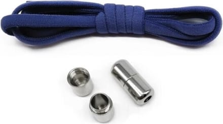 Elastische Veters - Veters - Schoenveters - Donker Blauw + Donker Blauwe Sluiting