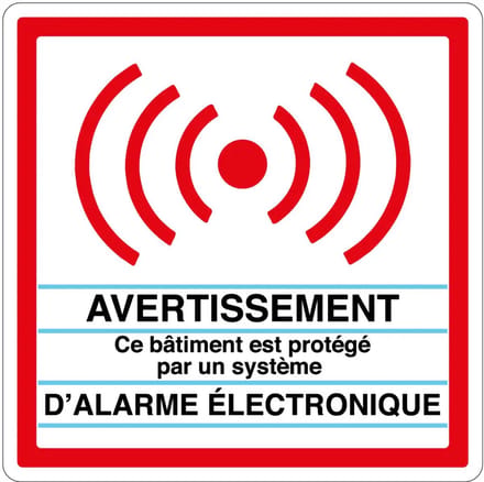 Système d'alarme électronique sticker | 7,5 x 7,5 cm