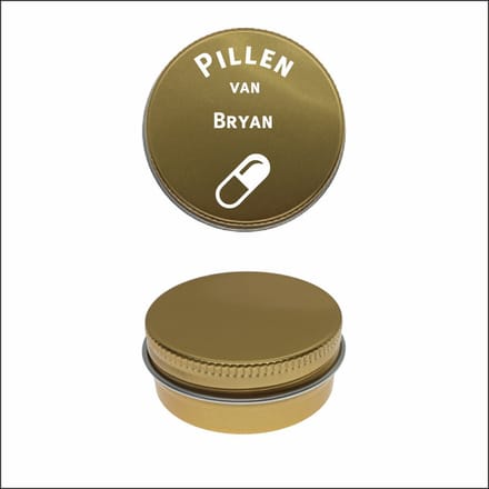 Pillen Blikje Met Naam Gravering - Bryan