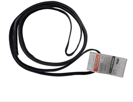 Klimlus - Verstevigde lus - Ankerpunt maken - Genaaide polyester band - 60 cm - Zwart