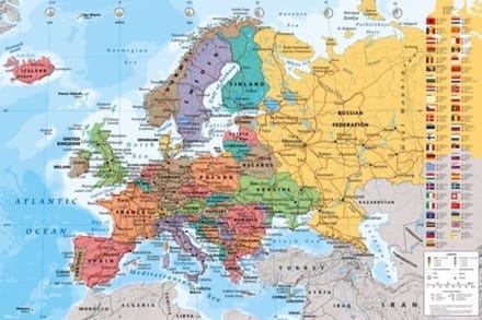 Poster - Europakaart - 60 x 90cm