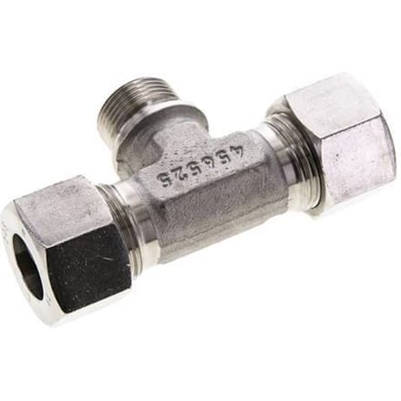20S & G3/4'' RVS T-stuk Snijringkoppeling Buitendraad 400bar ISO 8434-1