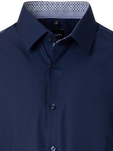 Blauw Overhemd Heren Strijkvrij Modern Fit Venti - M