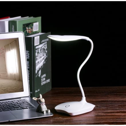 Decdeal Dimbare LED Touch Control Bureaulamp Lamp USB Voor Werken Kamperen gray